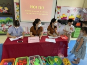 Các bé trường mầm non Nam Thanh với hội thi “ bé khỏe, bé ngoan, bé khéo tay”cấp trường năm học: 2021-2022